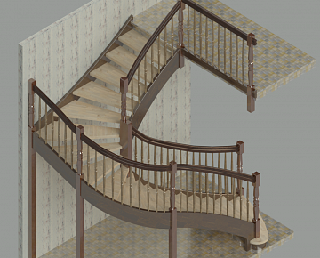 Визуализация винтовой лестницы (фото 1)