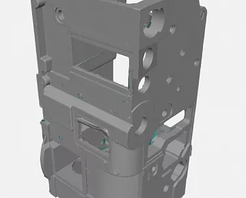 3D-сканирование детали корпуса механизма (вид 2)