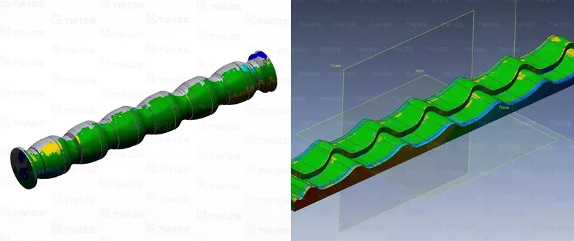 Модель вальца и штампа
