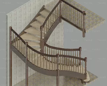 BIM‑модель лестницы (вид 1)