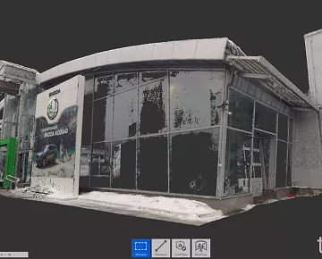 Облако точек здания автомобильного технического центра
