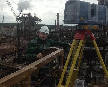 Процесс 3D-сканирования установки