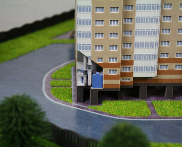 Архитектурный макет жилого комплекса - вид 7