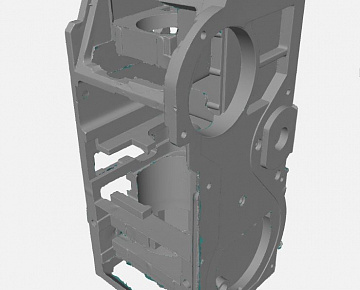 3D-сканирование детали корпуса механизма (вид 1)