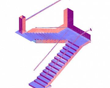 Создание обмерных чертежей для проекта облицовки лестницы - вид 1
