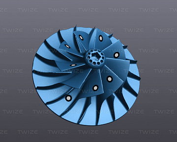 Получение 3D-модели колеса турбины - вид 2