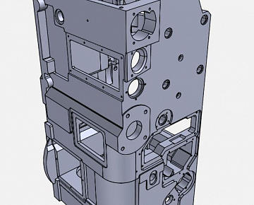 CAD-модель детали корпуса механизма (вид 2)