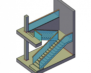 3D-модель лестничной группы (вид 4)