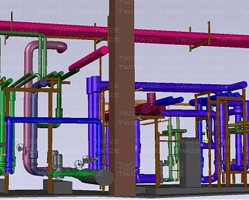 3D-модель инженерных коммуникаций (вид 3)