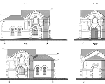 Чертежи фасадов и план помещения