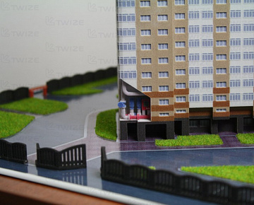 Архитектурный макет жилого комплекса - вид 9