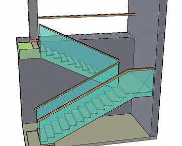 3D-модель лестничной группы (вид 3)