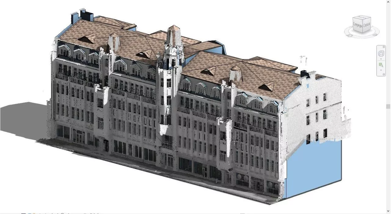 3D-обмеры фасадов гостиницы «Волга» в г. Саратов